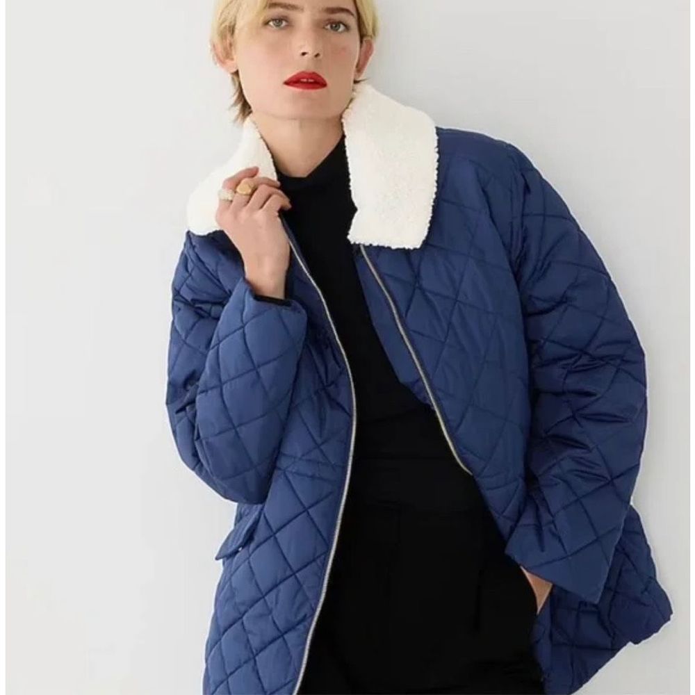 J.Crew Signature Puffer Sherpa-Lined Quilted Puffer Jacket Women’s Small NWT